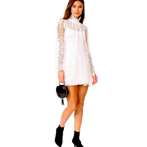 Stone Cold Fox x Free People Vaughn Sm White Allover Lace Mini Dress USA - Picture 4 of 15